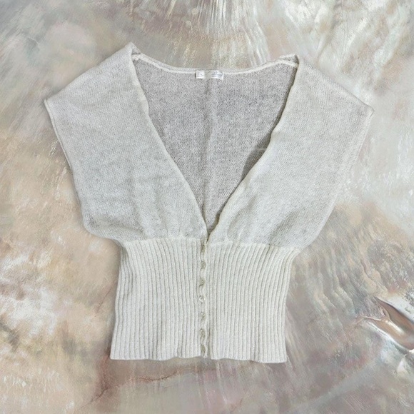 Vintage Old Navy Perfect Fit Knit Sweater Vest – Cream Wool Blend – L - Picture 5 of 5